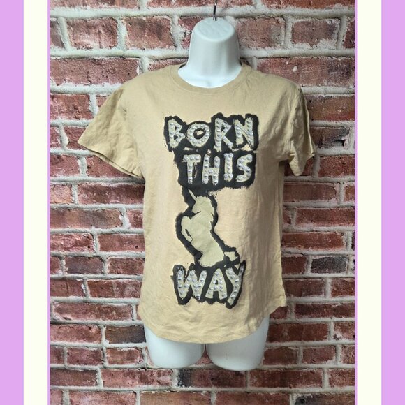 Women's LADY GAGA Born This Way Short Sleeves Graphic T-Shirt Small - Picture 1 of 6